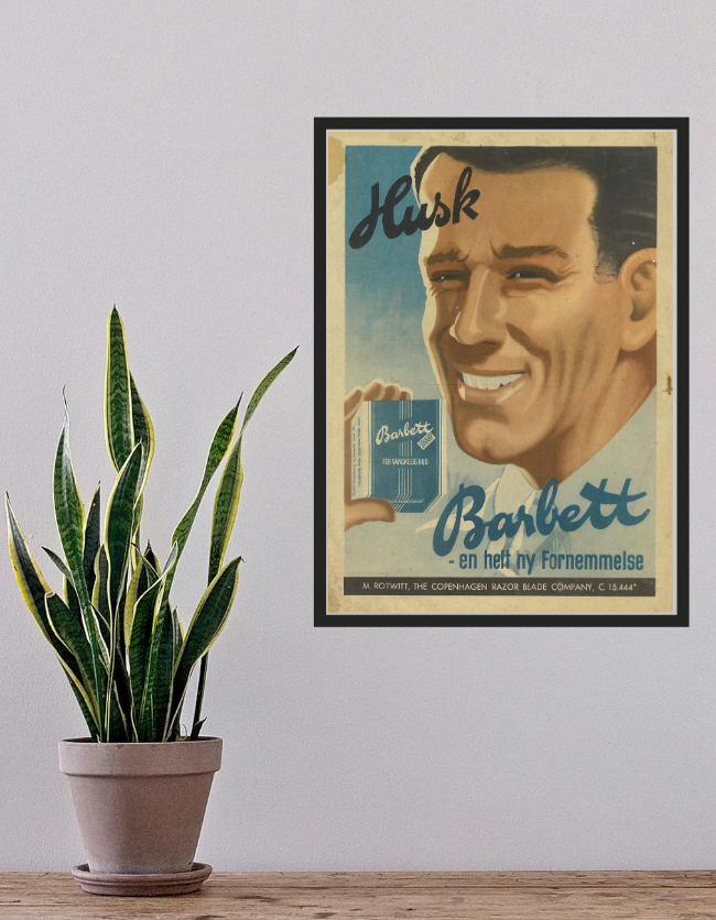 retro vintage | Barbett barber reklame |RE-ART.DK